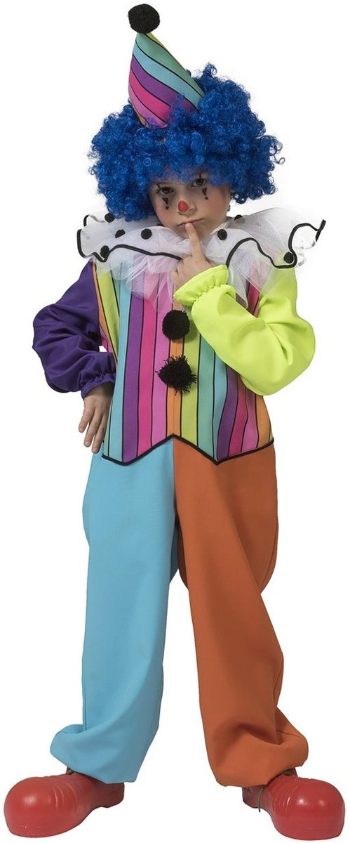 Clown & Nar Kostuum | Rainbow Clown Boy Kind Kostuum | Maat 104 | Carnaval kostuum | Verkleedkleding